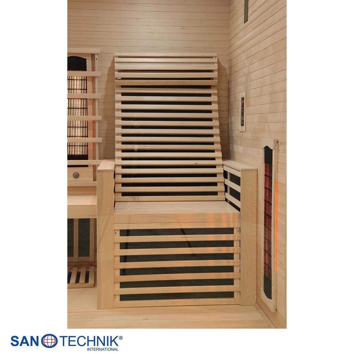 INFRAROTKABINE für 2 Personen Carbon 3  - Naturfarben, KONVENTIONELL, Holz (150/150/195cm) - Sanotechnik