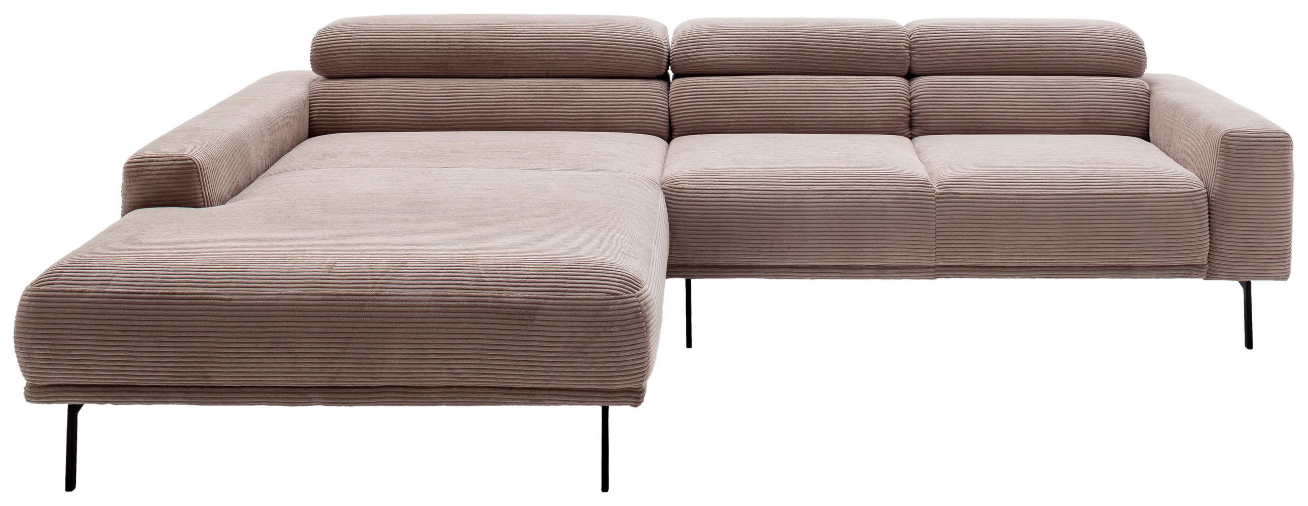 ECKSOFA  in Cord Taupe  215-217/293 cm  - Taupe/Schwarz, Design, Textil/Metall (215-217/293cm) - Schöner Wohnen