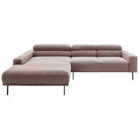 ECKSOFA  in Cord Taupe  215-217/293 cm  - Taupe/Schwarz, Design, Textil/Metall (215-217/293cm) - Schöner Wohnen