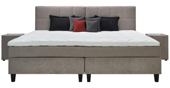 BOXSPRINGBETT 180/200 cm in Beige - Wengefarben/Beige, Trend, Holz/Textil (180/200cm) - Esposa