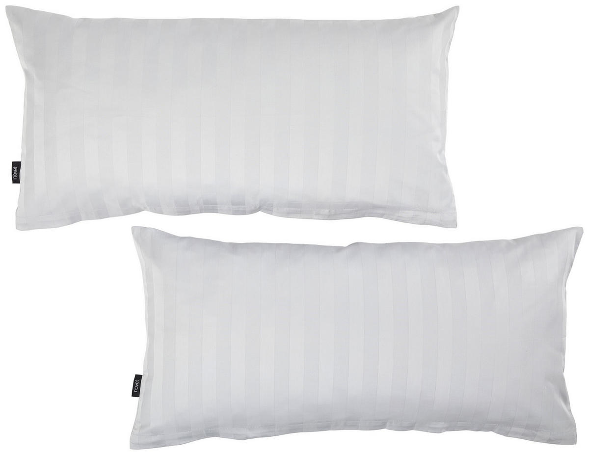 KISSENHÜLLEN-SET Dobby 40/80 cm  - Silberfarben, KONVENTIONELL, Textil (40/80cm) - Novel