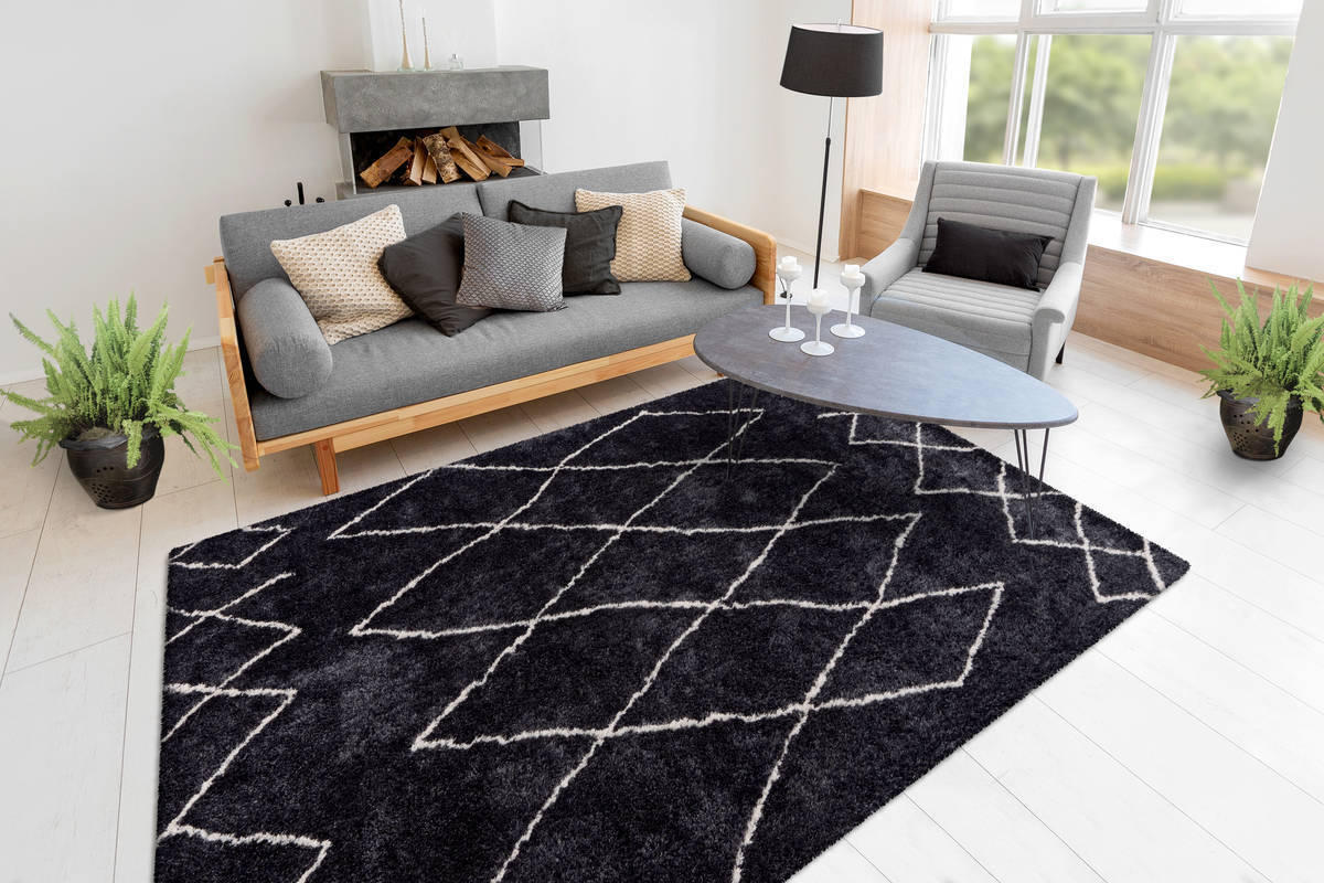 HOCHFLORTEPPICH 120/170 cm Anthrazit - Anthrazit, Design, Textil (120/170cm)