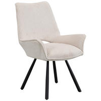 STUHL Webstoff Naturfarben, Schwarz  - Schwarz/Naturfarben, Design, Textil/Metall (58/91/64cm) - Carryhome