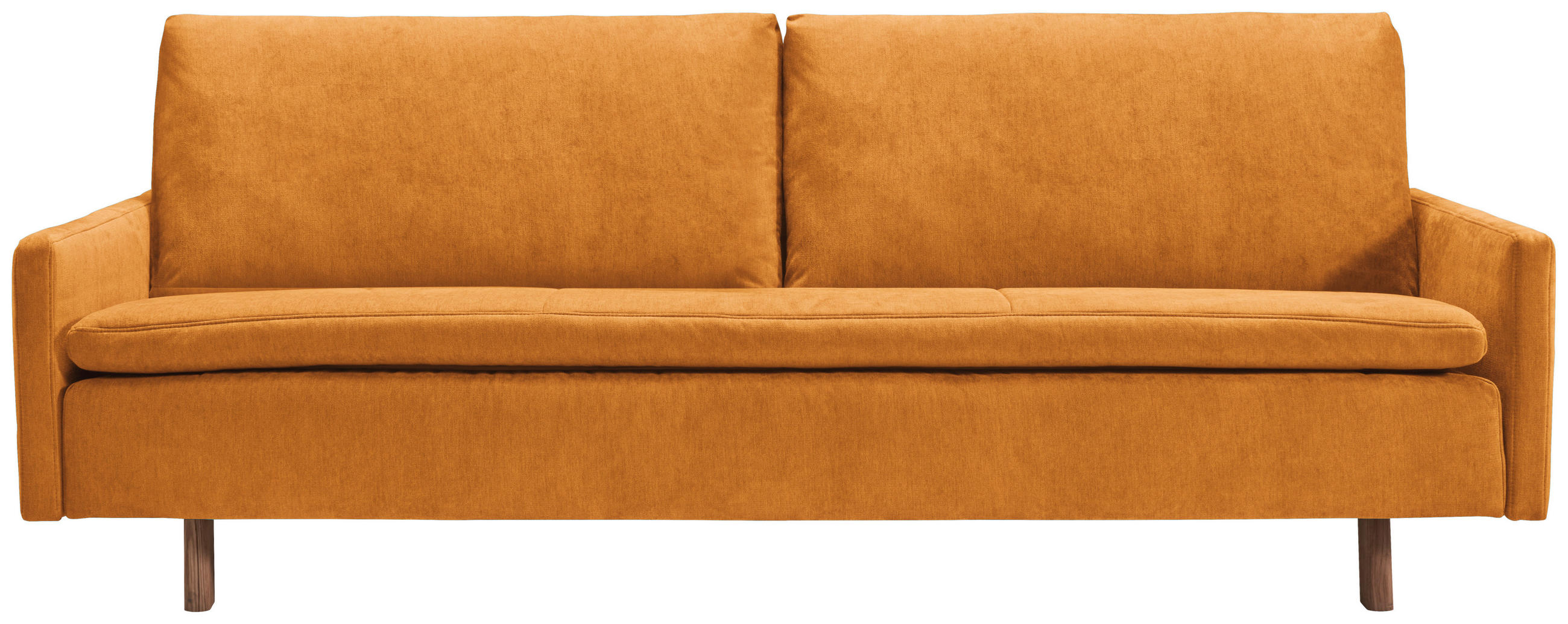 SCHLAFSOFA Flachgewebe Currygelb  - Currygelb/Eichefarben, KONVENTIONELL, Holz/Textil (220/85/98cm) - Carryhome