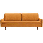 SCHLAFSOFA Flachgewebe Currygelb  - Currygelb/Eichefarben, KONVENTIONELL, Holz/Textil (220/85/98cm) - Carryhome