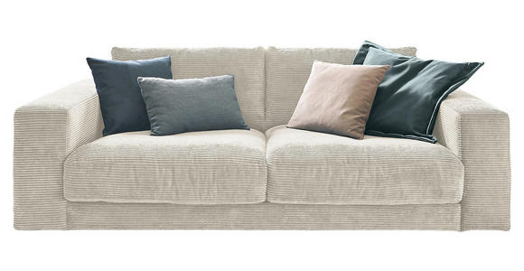 2-SITZER-SOFA in Cord Weiß  - Schwarz/Weiß, Design, Kunststoff/Textil (230/85/127cm) - Hom`in