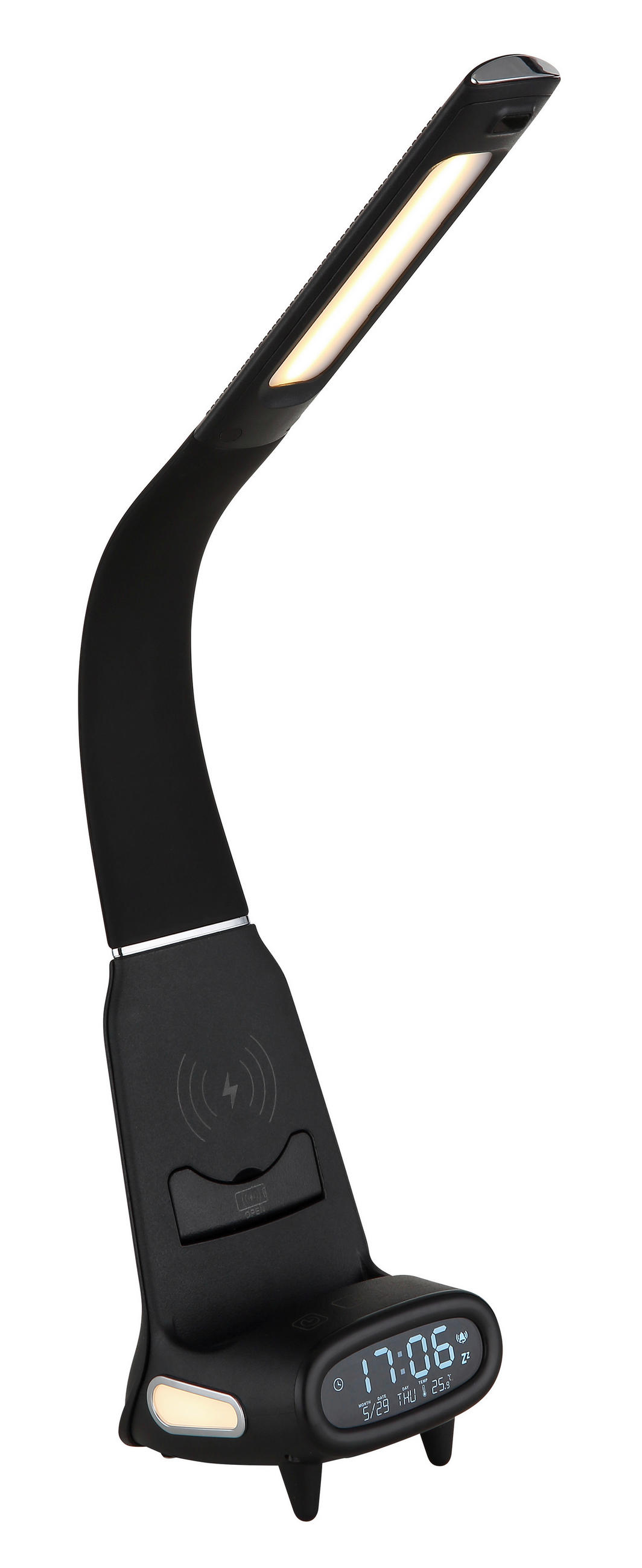 STOLNÍ LED LAMPA, dotykový stmívač, 25/10/50 cm - bílá/černá, Design, plast (25/10/50cm) - Globo
