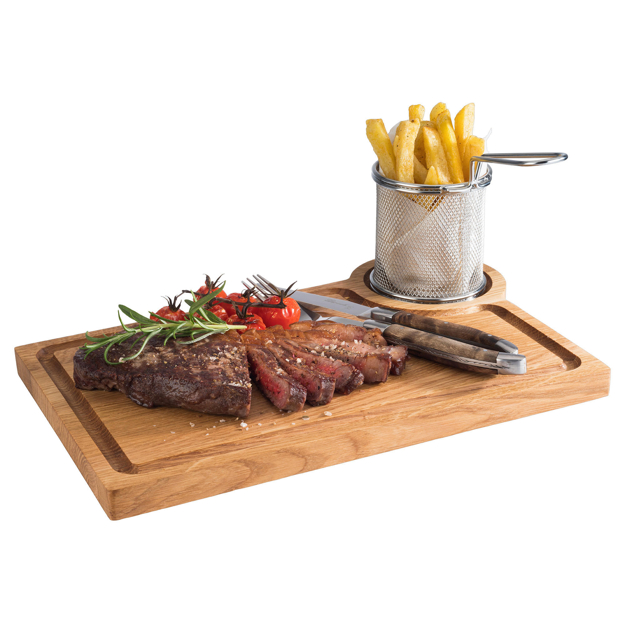 SERVIERBRETT Holz Eiche OAK  - Karamell, Basics, Holz (37/25/2cm)