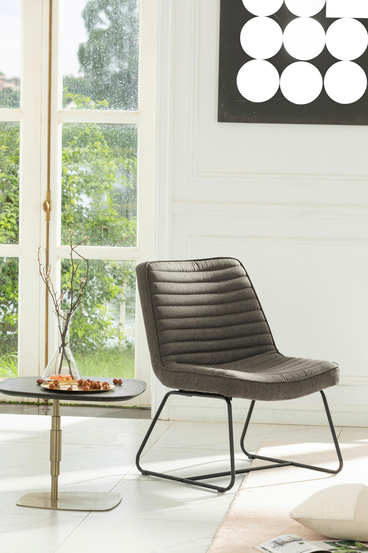 SESSEL Webstoff Grau    - Schwarz/Grau, MODERN, Textil/Metall (66/85/69cm) - P & B
