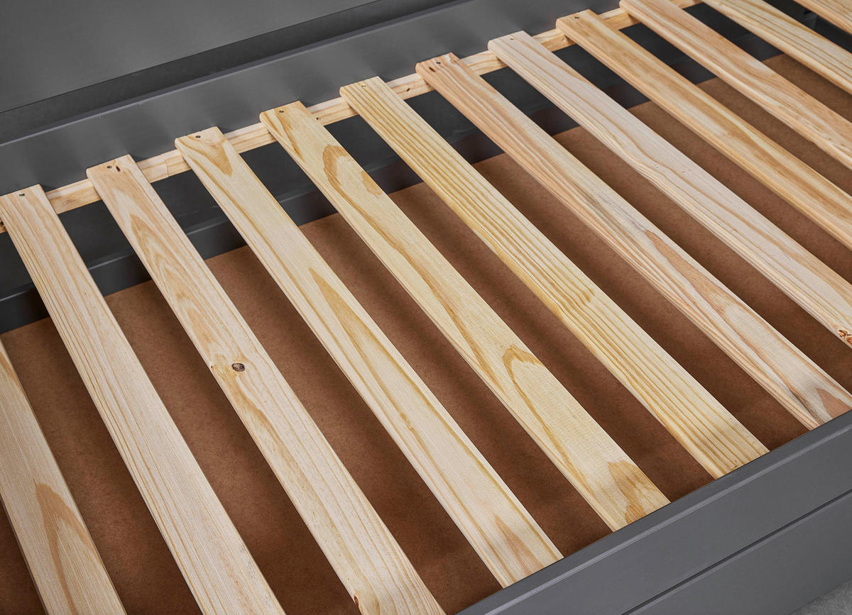 AUSZIEHBETT 90/200 cm  in Grau  - Naturfarben/Grau, KONVENTIONELL, Holz (90/200cm) - MID.YOU