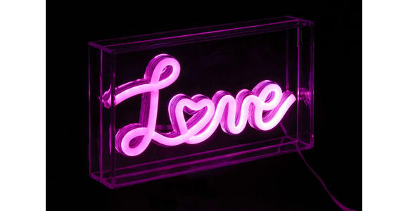 LED-DEKOLEUCHTE Love 23/4/12,7 cm  - Transparent/Weiß, LIFESTYLE, Kunststoff (23/4/12,7cm) - Novel