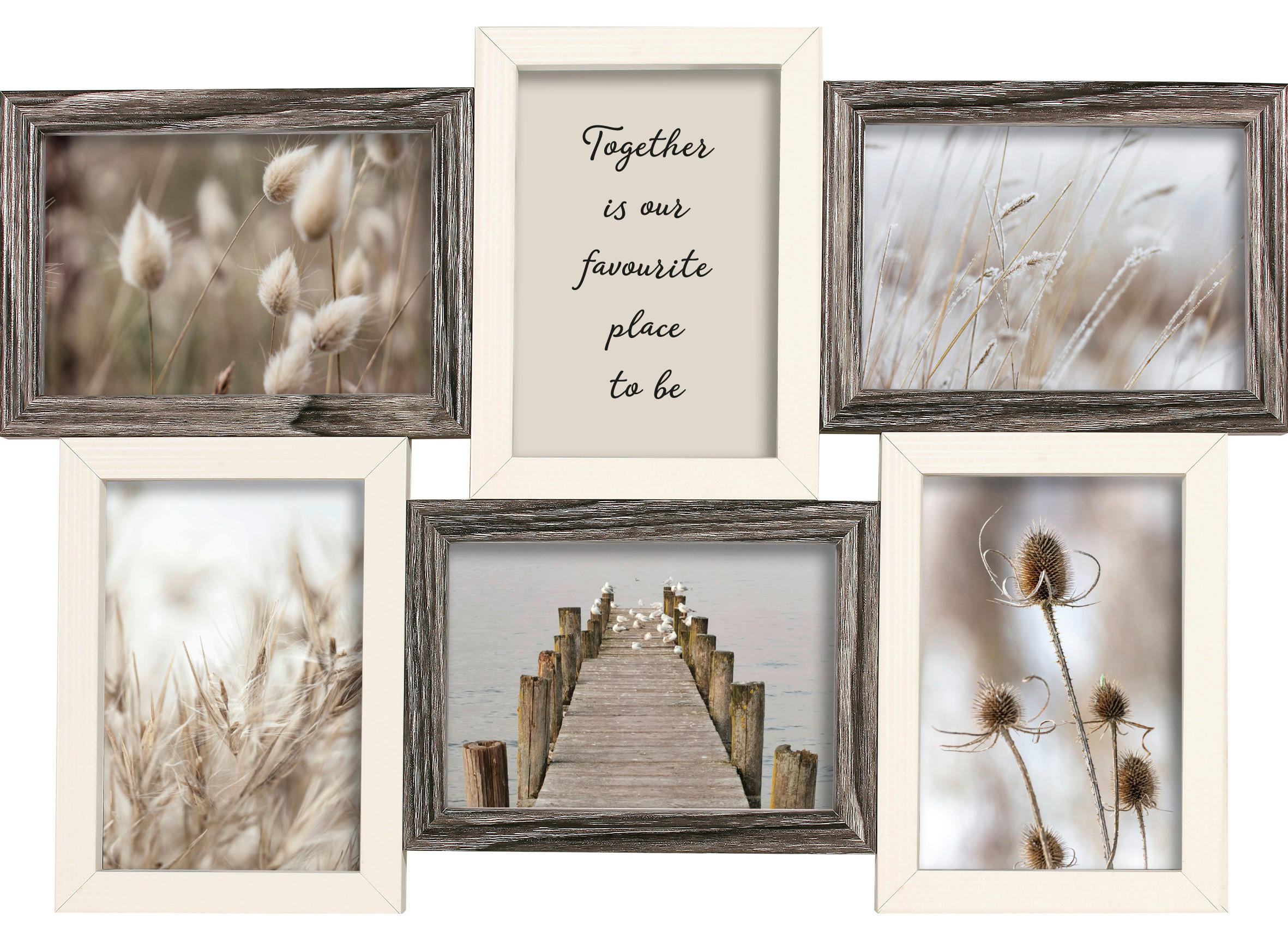 COLLAGEN-BILDERRAHMEN 46,5/32/1,8 cm  - Multicolor, Basics, Glas/Holzwerkstoff (46,5/32/1,8cm)