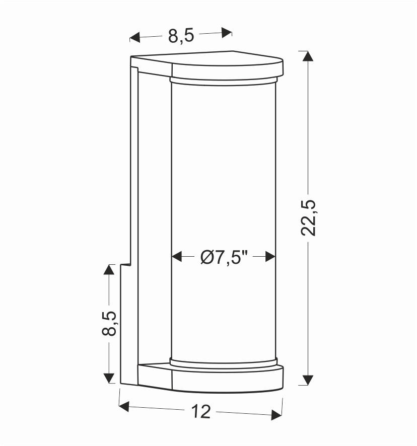 LED-UTOMHUSLAMPA - svart, Design, metall (8.5/11.9/22.2cm)