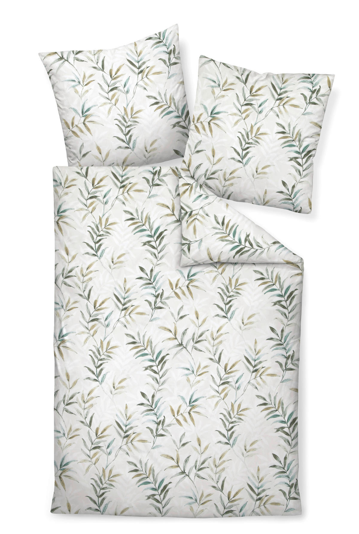 BETTWÄSCHE CHINCHILLA Flanell  - Olivgrün/Grün, Basics, Textil (135null) - Janine