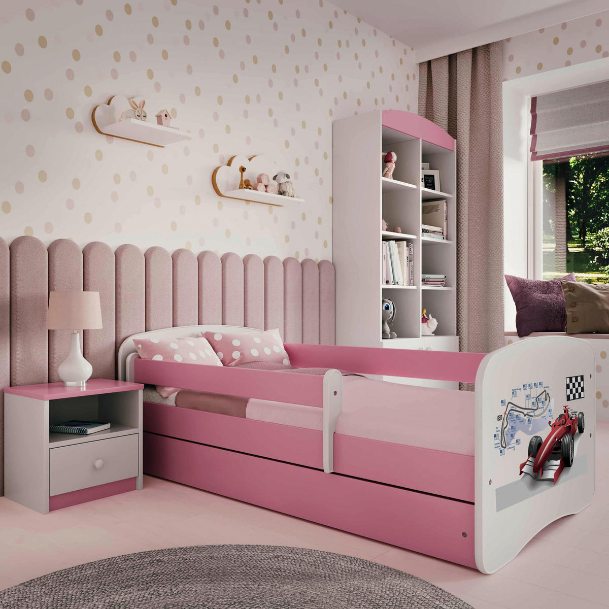 KINDER-/JUNIORBETT - Pink/Birkefarben, MODERN, Holz/Holzwerkstoff (80/160cm) - MID.YOU