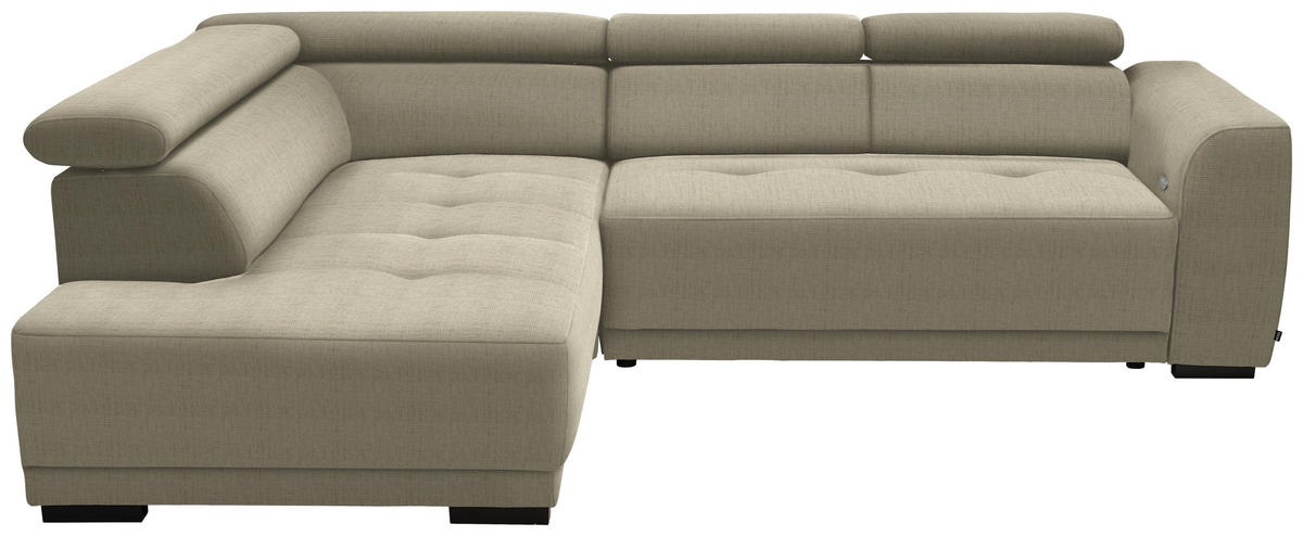 ECKSOFA in Chenille Beige  205/284 cm  - Beige/Schwarz, Design, Kunststoff/Textil (205/284cm) - Xora