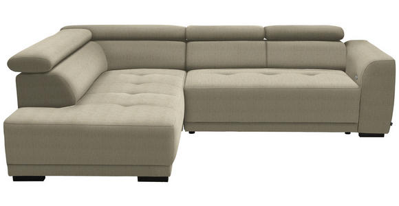 ECKSOFA in Chenille Beige 205/284 cm - Beige/Schwarz, Design, Kunststoff/Textil (205/284cm) - Xora