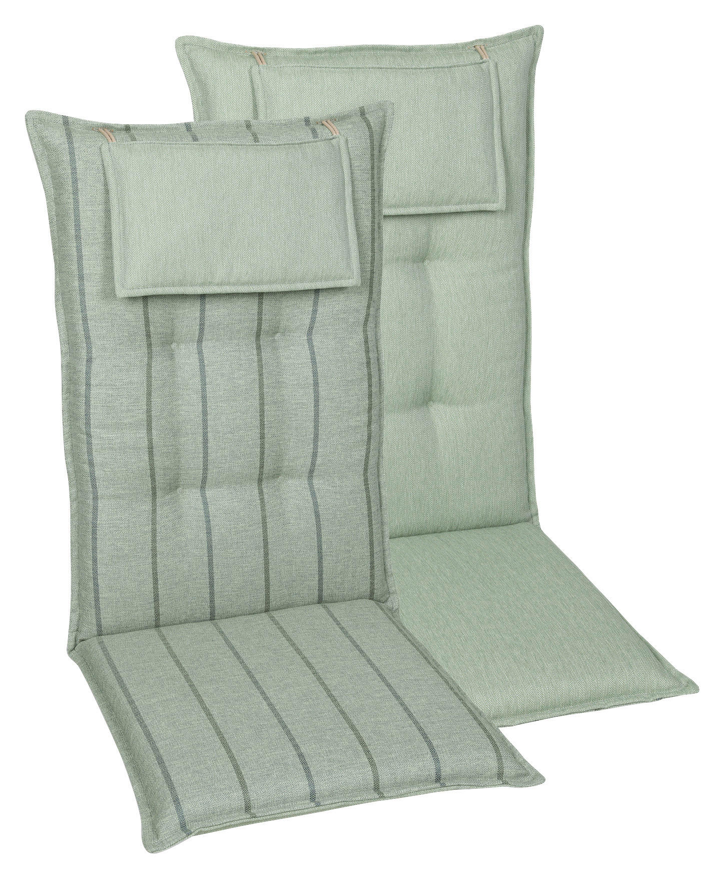 SESSEL-/WENDEAUFLAGE Streifen  - Salbeigrün, Design, Textil (50/7/120cm)