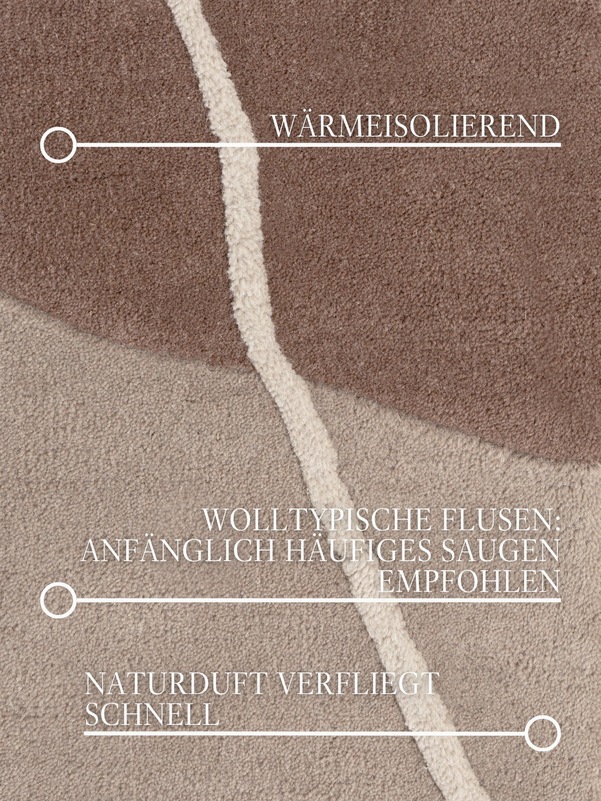 WOLLTEPPICH 200 cm Kollektion 1876 Muse Braun, Creme  - Creme/Braun, Basics, Textil (200cm) - Villeroy & Boch