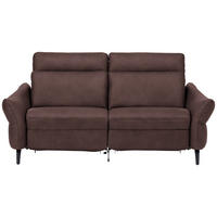 2-SITZER-SOFA in Leder Braun  - Anthrazit/Braun, Design, Leder/Metall (187/92/97cm) - Himolla Komfortklass