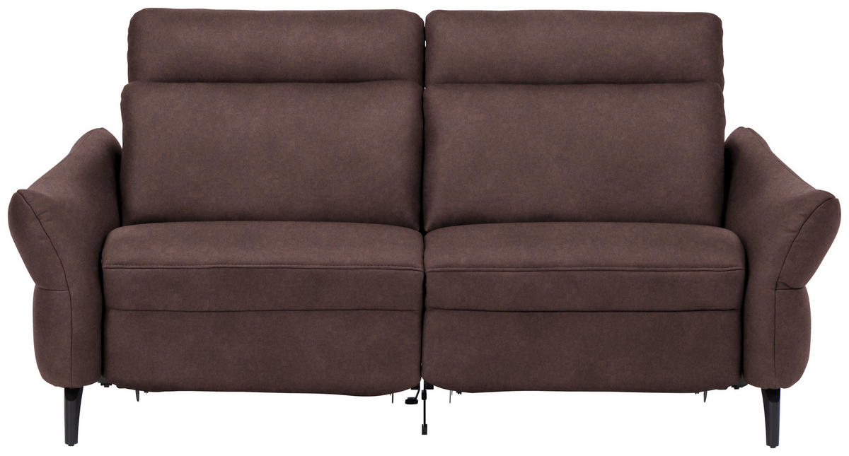 2-SITZER-SOFA in Leder Braun  - Anthrazit/Braun, Design, Leder/Metall (187/92/97cm) - Himolla Komfortklass