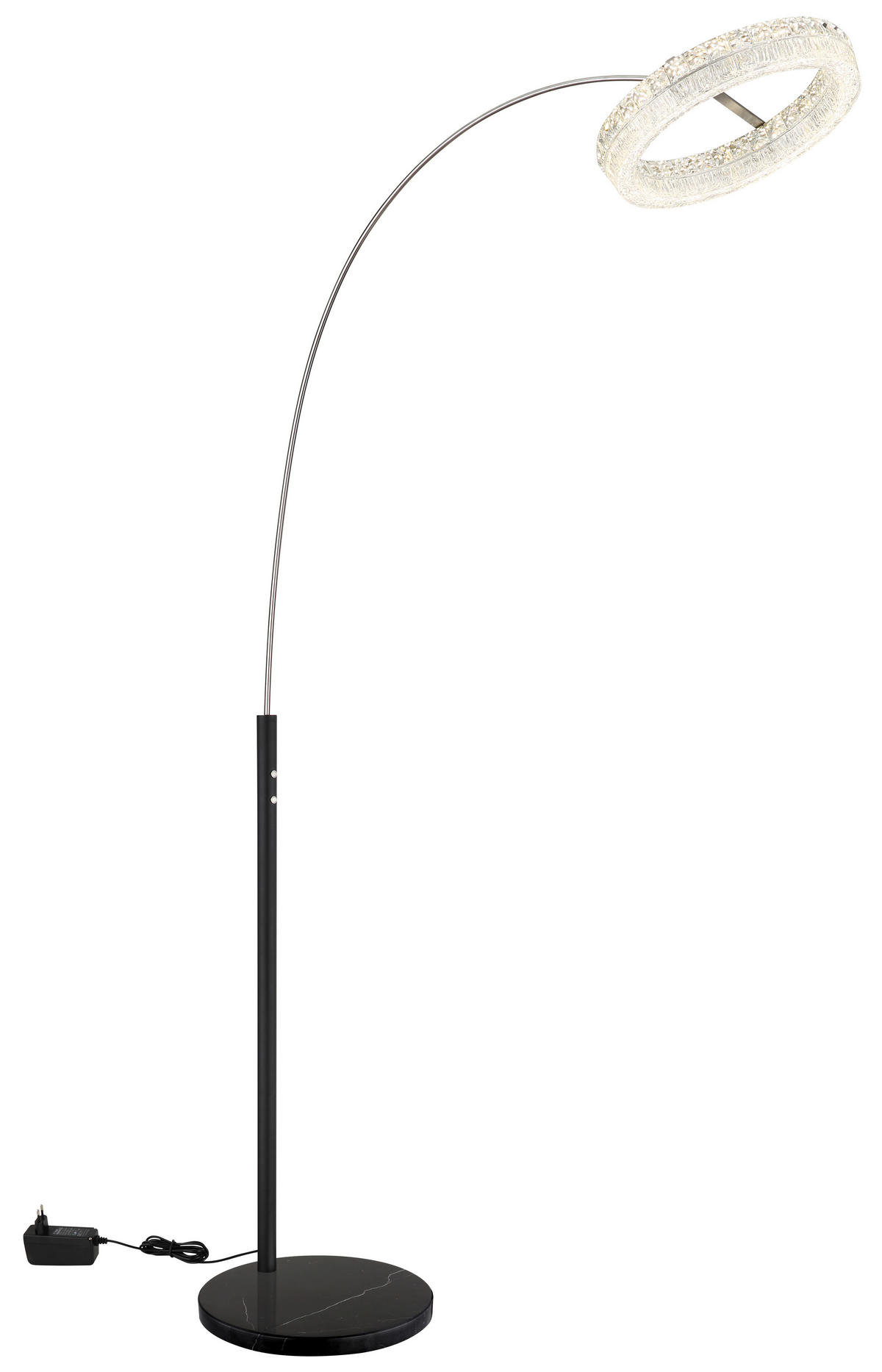 LED-STEHLEUCHTE 92,5/40/190 cm    - Klar/Schwarz, Design, Glas/Kunststoff (92,5/40/190cm) - Globo