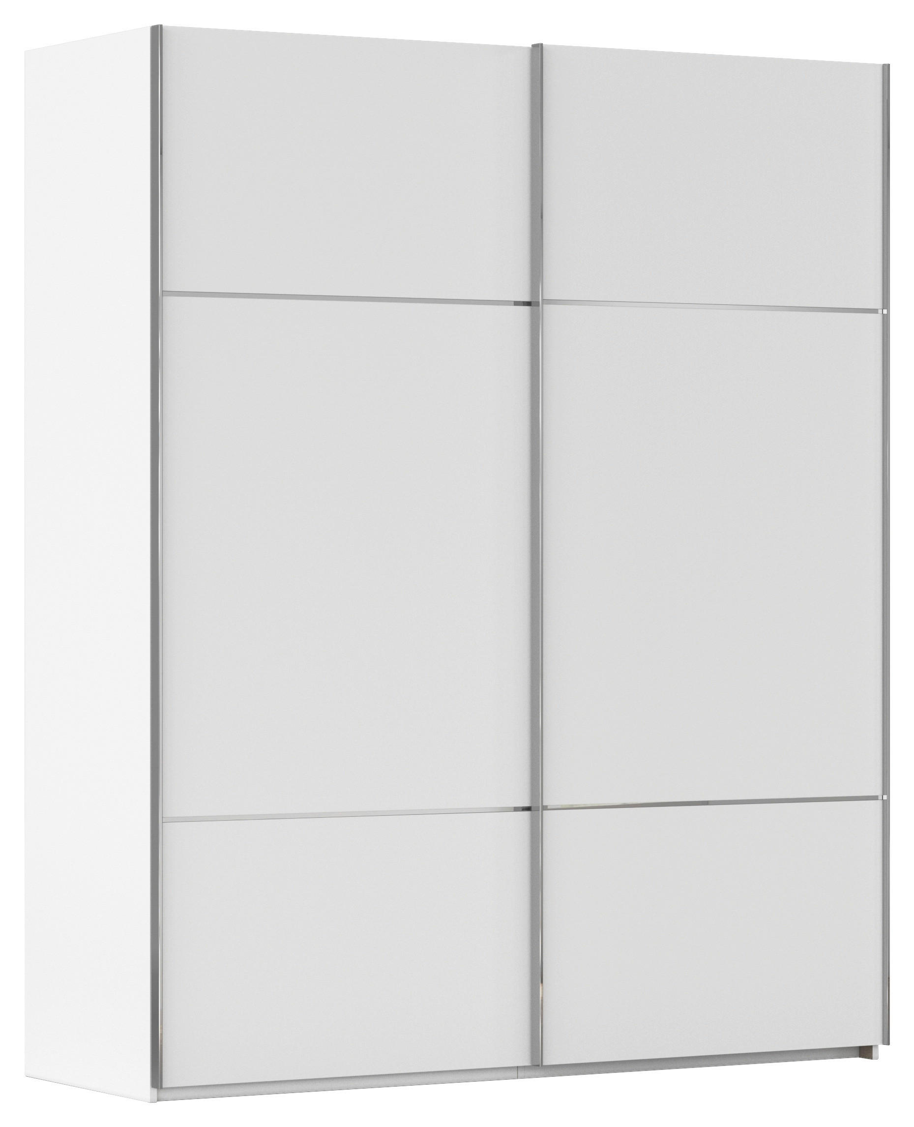 SCHWEBETÜRENSCHRANK 181/223/68 cm 2-türig Weiß  - Chromfarben/Weiß, KONVENTIONELL, Holzwerkstoff/Metall (181/223/68cm) - Novel