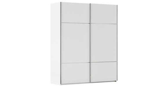 SCHWEBETÜRENSCHRANK  in Weiß  - Chromfarben/Weiß, KONVENTIONELL, Holzwerkstoff/Metall (181/223/68cm) - Novel