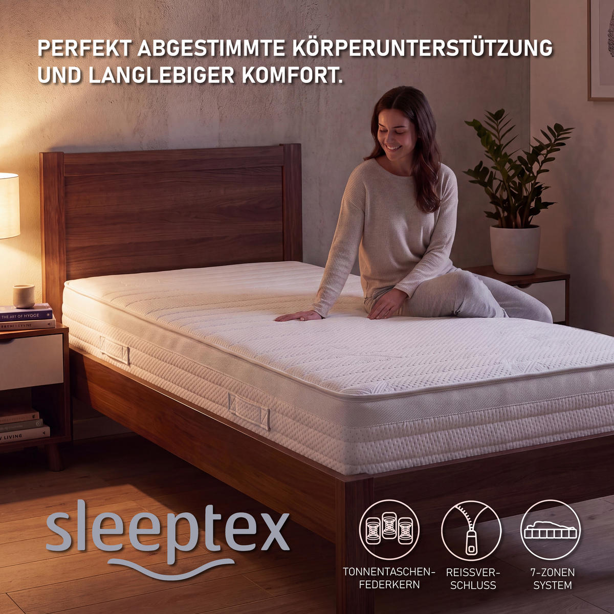 POCKETRESÅRMADRASS 80/200 cm Höjd ca. 23 cm  H4 = mycket fast  - vit, Klassisk, textil (80/200cm) - Best Price