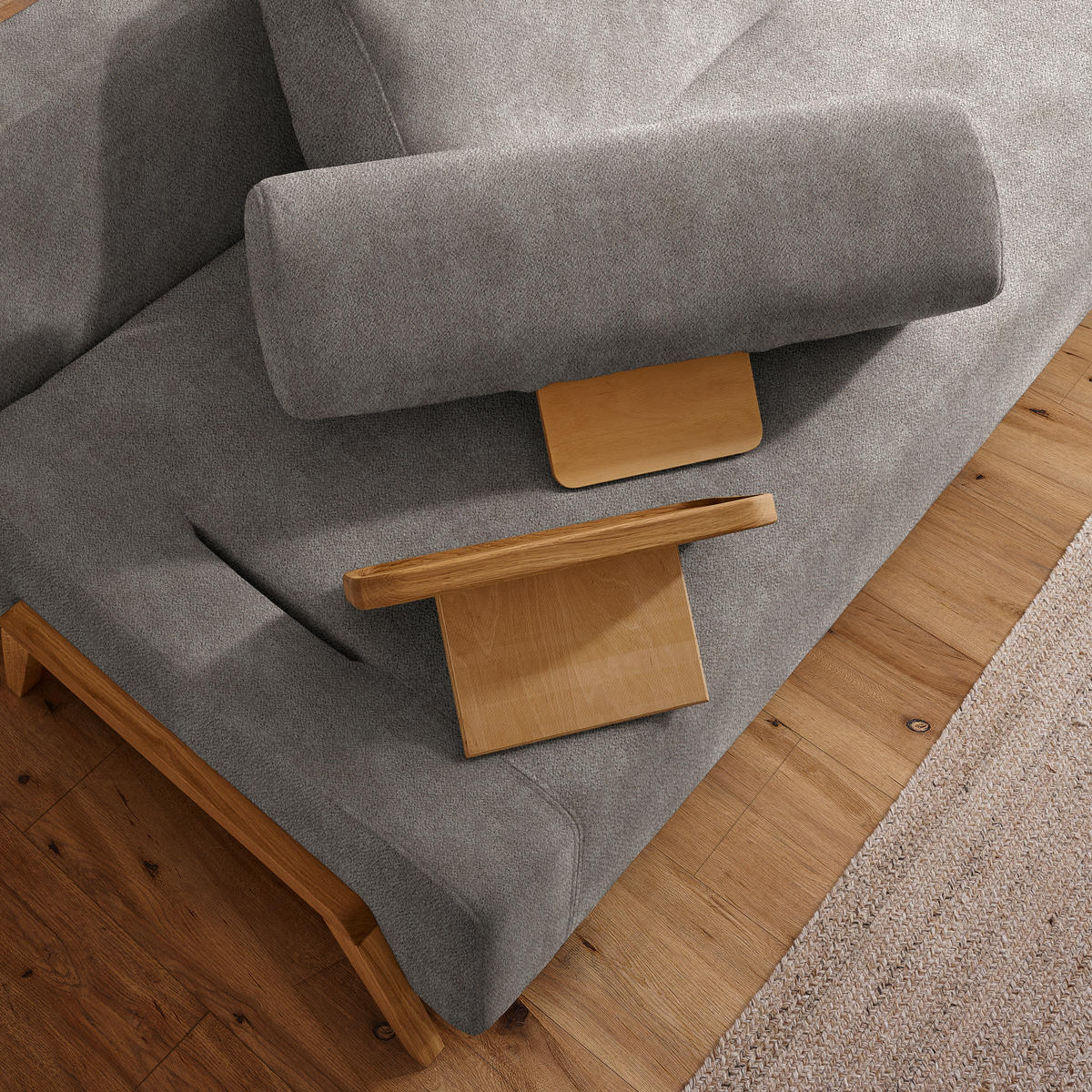 SCHLAFSOFA in Holz, Textil Greige  - Greige/Naturfarben, Design, Holz/Textil (211/88/102cm) - Niels Andersson