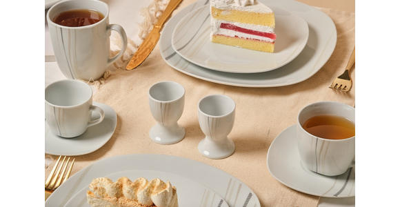 KOMBISERVICE Grau, Weiß, Sandfarben, Beige Concerto 62-teilig 6 Personen  - Sandfarben/Beige, Basics, Keramik - Novel