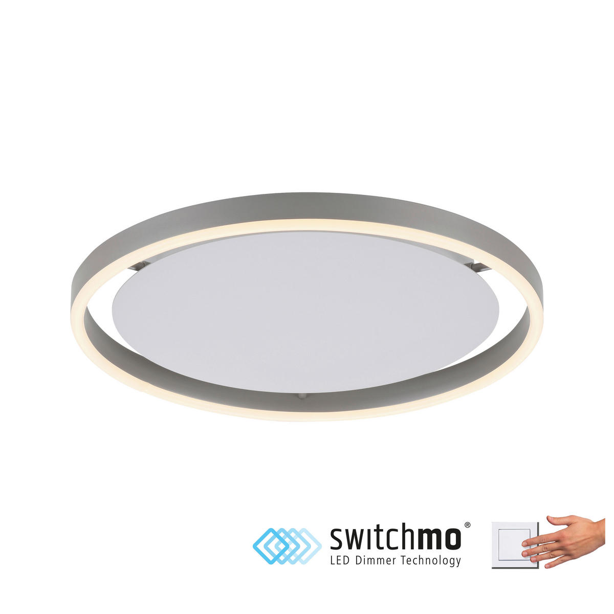 LED-DECKENLEUCHTE 39,3/39,3/5,3 cm   - Alufarben, Design, Kunststoff/Metall (39,3/39,3/5,3cm)