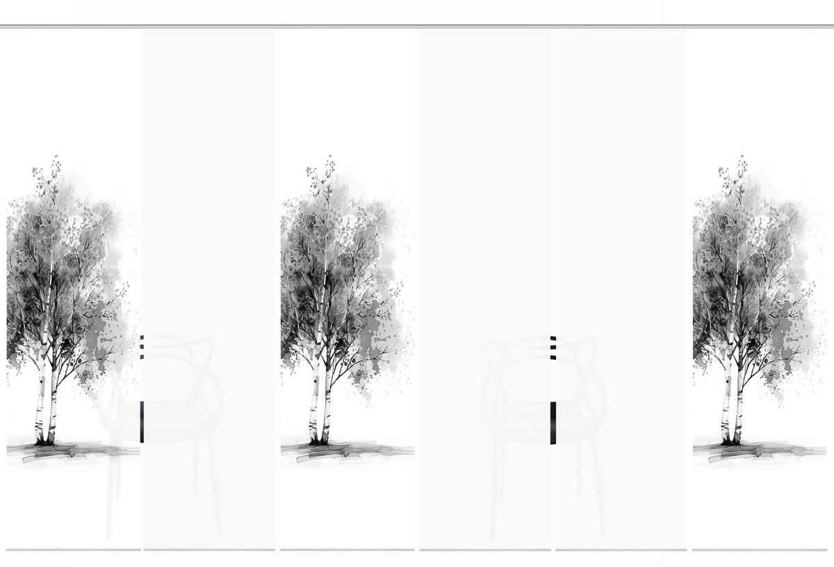 FLÄCHENVORHANG in Weiß, Grau Hochglanz blickdicht  - Grau Hochglanz/Weiß, Natur, Textil (60/245cm)