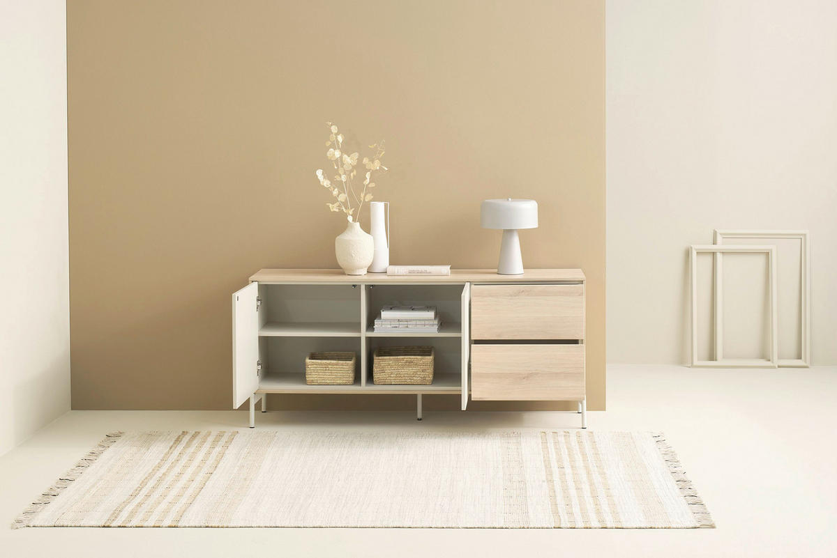 SIDEBOARD LABOE 149/67/41 cm 2 Schublade(n)  - Eiche Bianco/Seidengrau, MODERN, Holzwerkstoff (149/67/41cm) - Schöner Wohnen