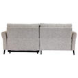 ECKSOFA  in Webstoff Grau Rücken echt, Armteilverstellung, Relaxfunktion  156/220 cm  - Schwarz/Grau, Design, Textil/Metall (156/220cm) - Carryhome