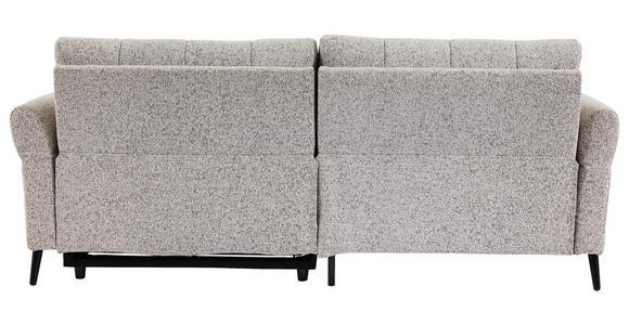 ECKSOFA  in Webstoff Grau Rücken echt, Armteilverstellung, Relaxfunktion  156/220 cm  - Schwarz/Grau, Design, Textil/Metall (156/220cm) - Carryhome