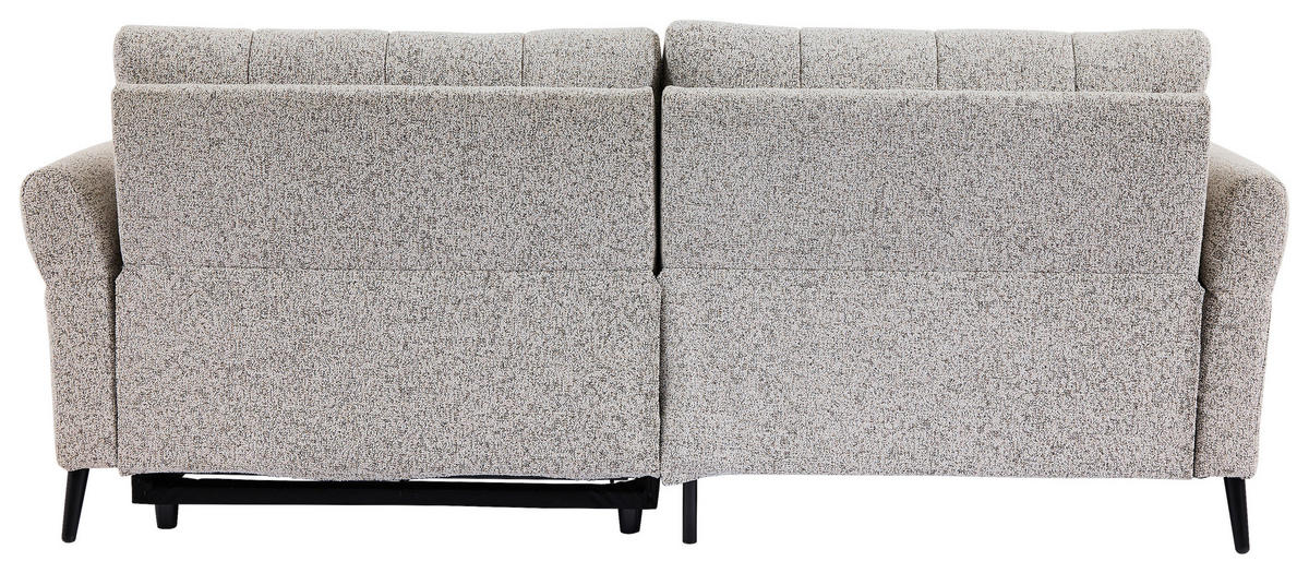 ECKSOFA in Webstoff Grau  156/220 cm  - Grau/Nickelfarben, Design, Textil/Metall (156/220cm) - Carryhome
