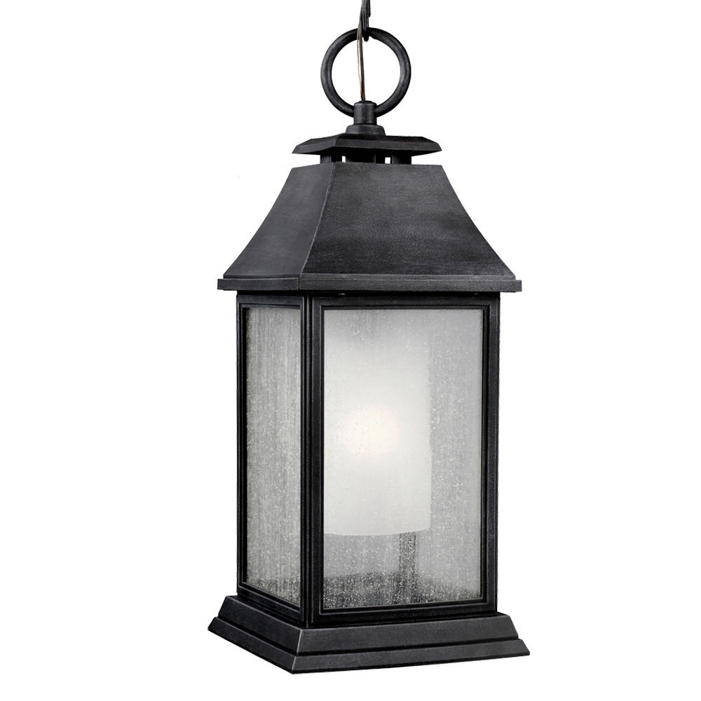 HÄNGLAMPA UTOMHUS Elstead Shepherd 22/63 cm  - zinkfärgad, Klassisk, glas/plast (22/63cm) - Elstead Lighting