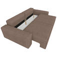 SCHLAFSOFA mit Liegefunktion, Schlafen auf Sitzhöhe, Rücken echt Webstoff Braun - Schwarz/Braun, KONVENTIONELL, Kunststoff/Textil (256/83/115cm) - Carryhome