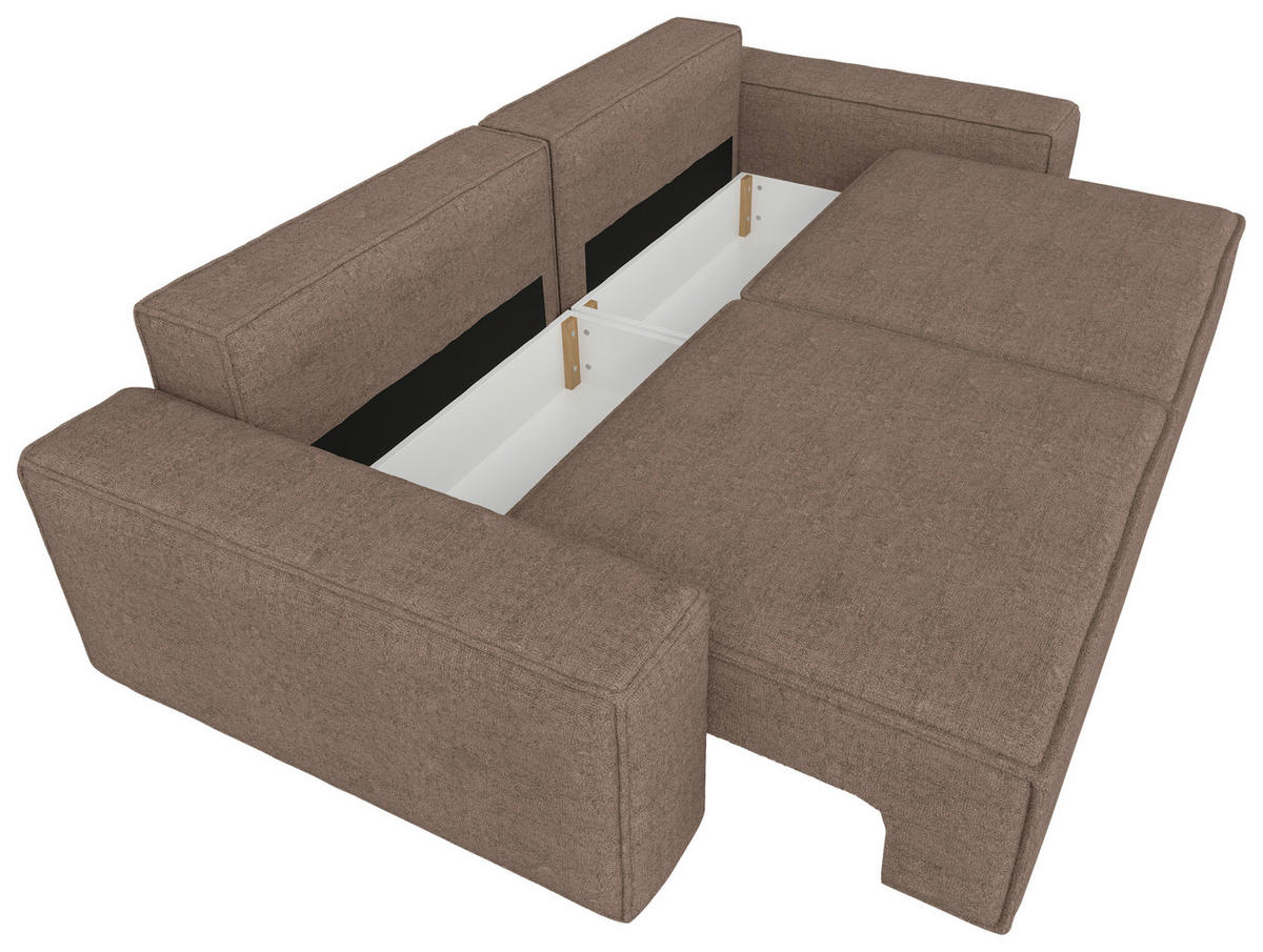SCHLAFSOFA Webstoff Braun  - Schwarz/Braun, KONVENTIONELL, Kunststoff/Textil (256/83/115cm) - Carryhome