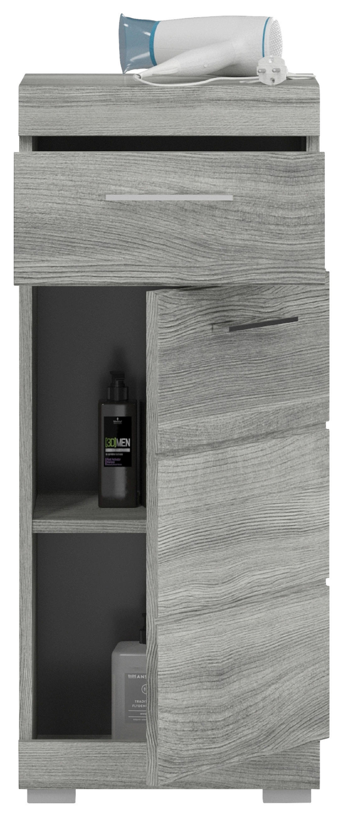 UNTERSCHRANK 37/88/31 cm   - Silberfarben/Silbereichenfarben, MODERN, Holzwerkstoff (37/88/31cm) - MID.YOU