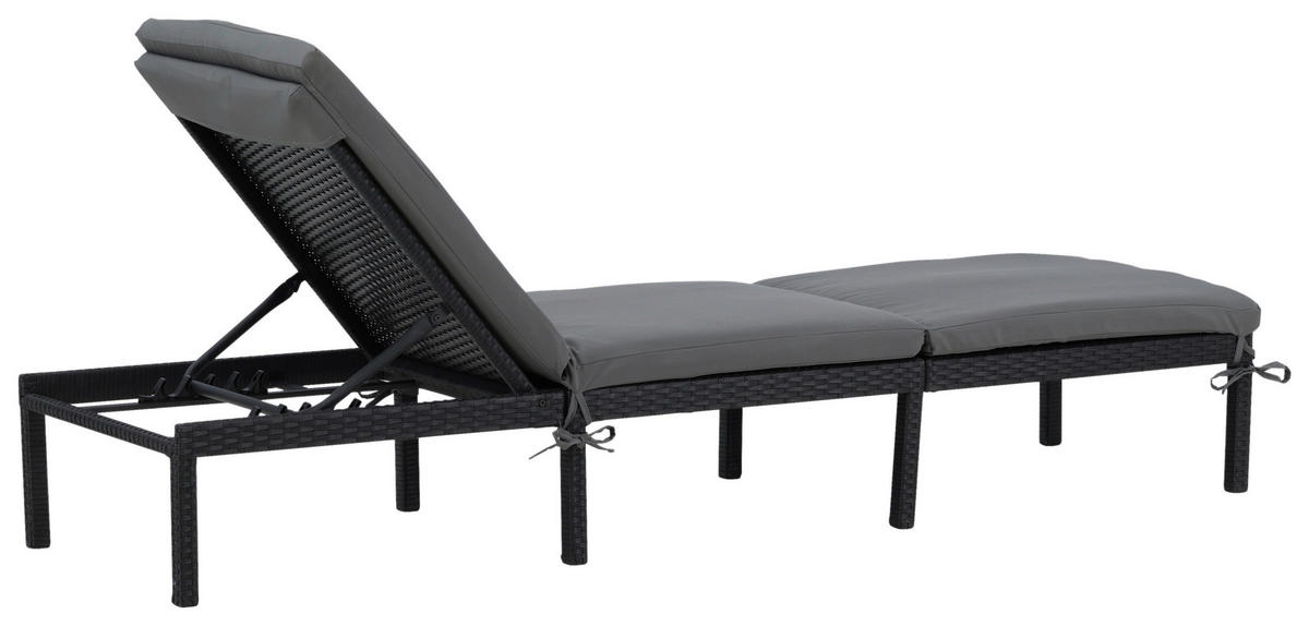 SONNENLIEGE 59/84/198 cm  - Schwarz, KONVENTIONELL, Kunststoff (59/84/198cm) - Gardenson