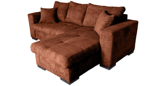 ECKSOFA in Webstoff Terracotta  - Terracotta/Braun, KONVENTIONELL, Holz/Textil (170/235cm) - Carryhome