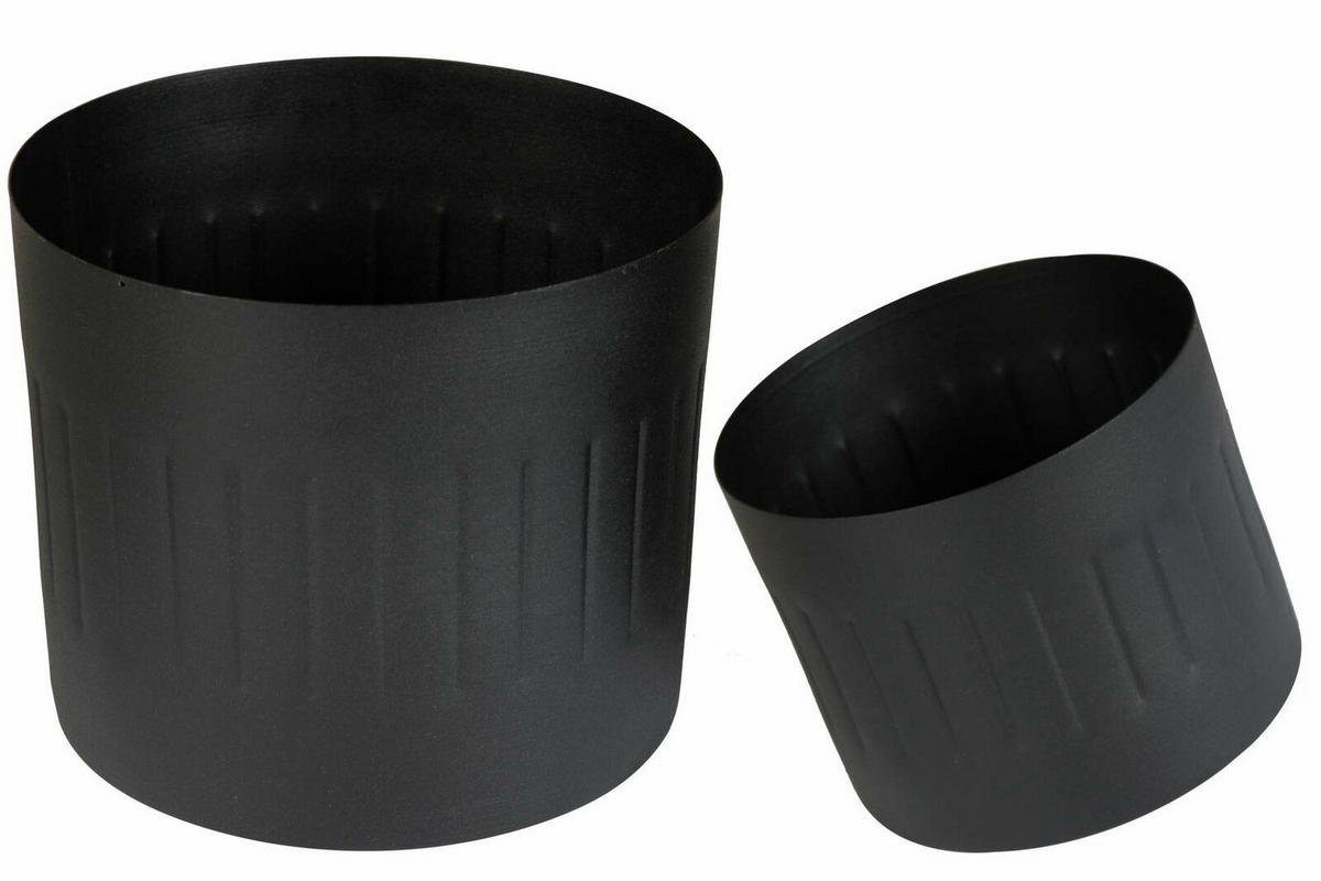 ÜBERTOPF-SET  4-teilig  - Schwarz, Basics, Kunststoff/Metall - Atrigo