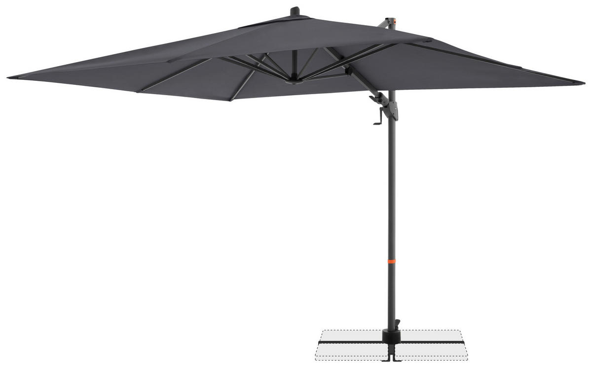 ZÁVESNÝ SLNEČNÍK 320/240 cm - antracitová, Basics, kov/textil (320/240cm) - Doppler