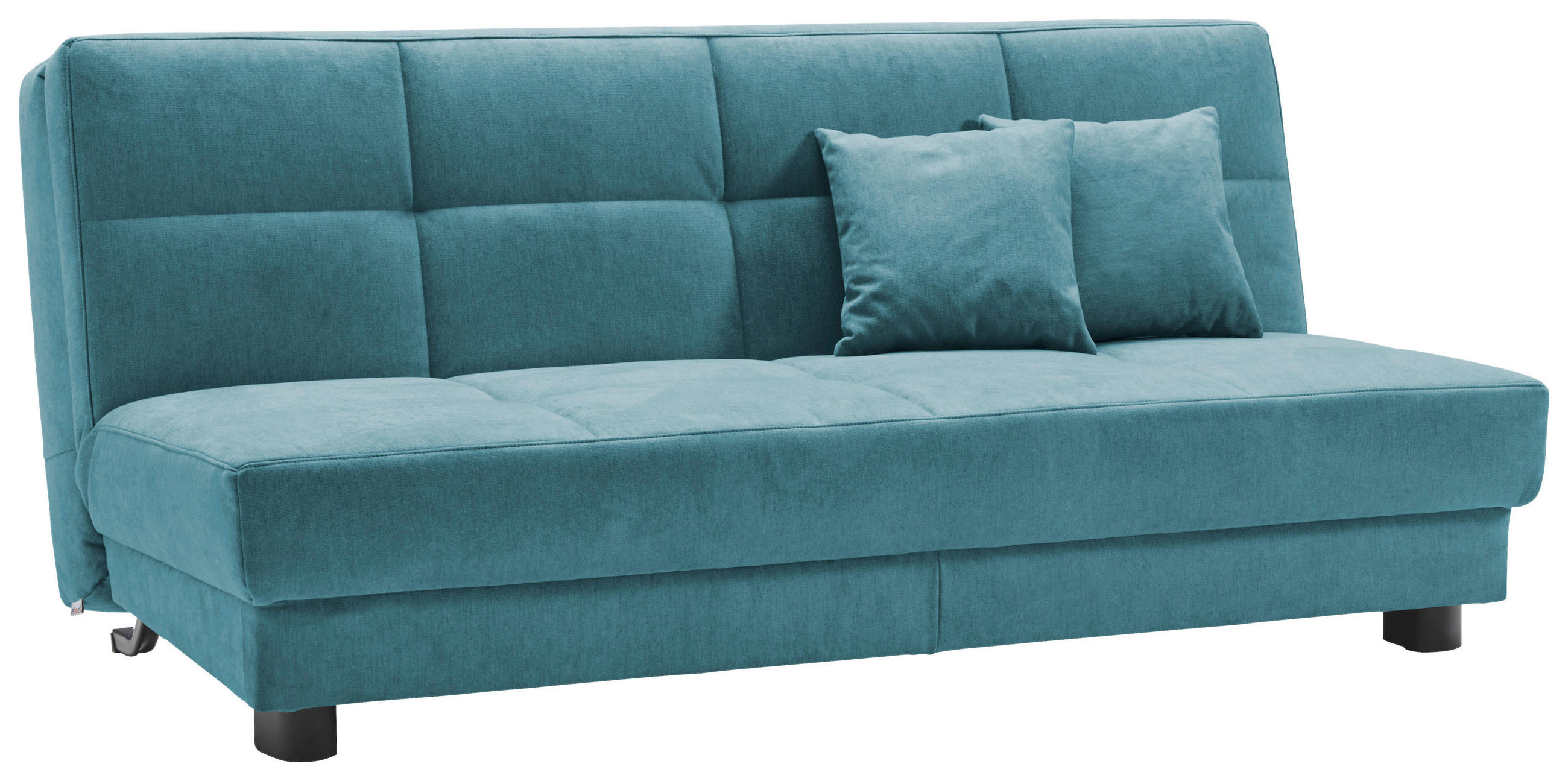SCHLAFSOFA Mikrovelours Petrol  - Petrol/Schwarz, KONVENTIONELL, Textil/Metall (185/85/100cm) - Carryhome