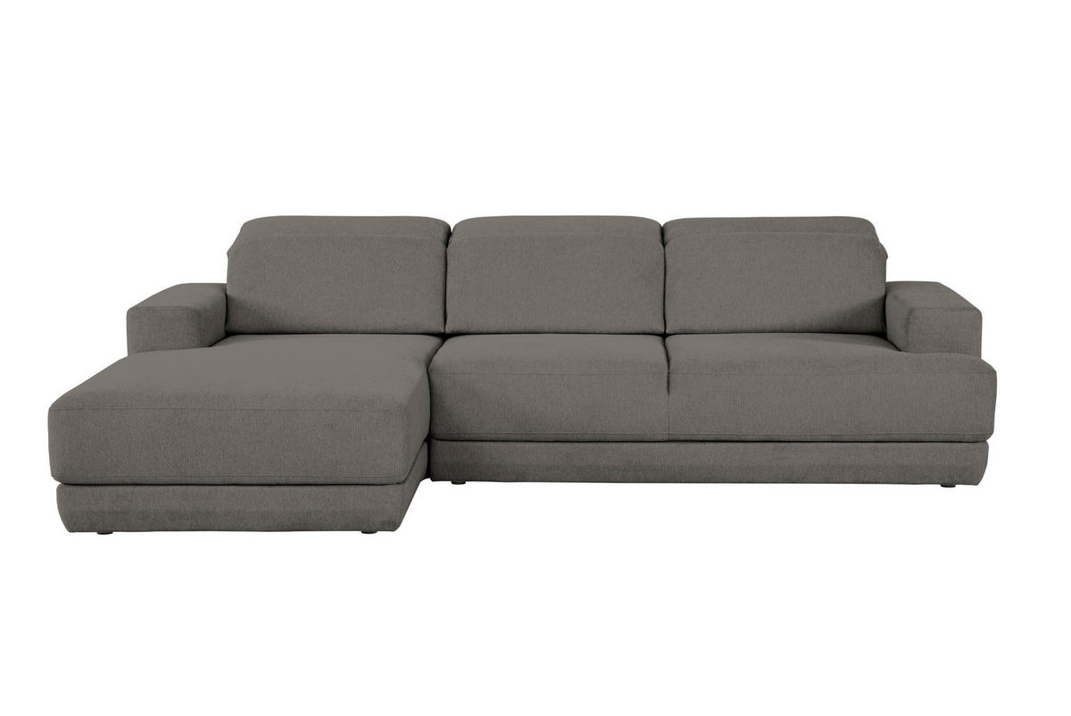ECKSOFA Anthrazit Webstoff  - Anthrazit/Schwarz, Design, Kunststoff/Textil (204/293cm) - MID.YOU