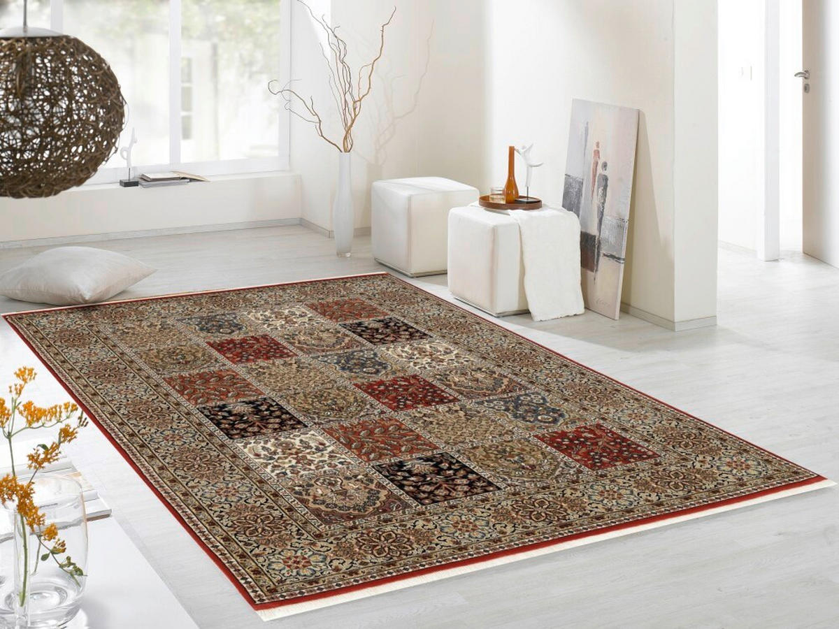 ORIENTTEPPICH  Wohnzimmer 170/240 cm Amravati Creme, Rot rechteckig  - Rot/Creme, KONVENTIONELL, Textil (170/240cm) - Cazaris