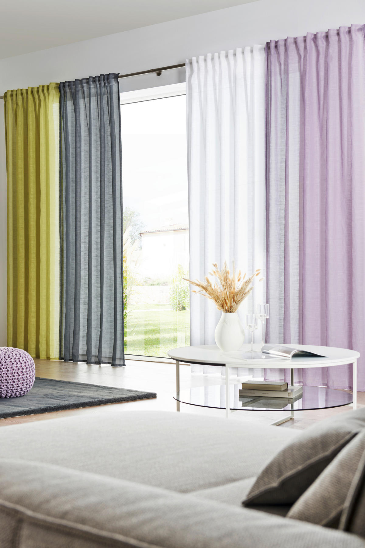 HOTOVÝ ZÁVES, polopriehľadné, 140/245 cm - biela, Basics, textil (140/245cm) - Esposa