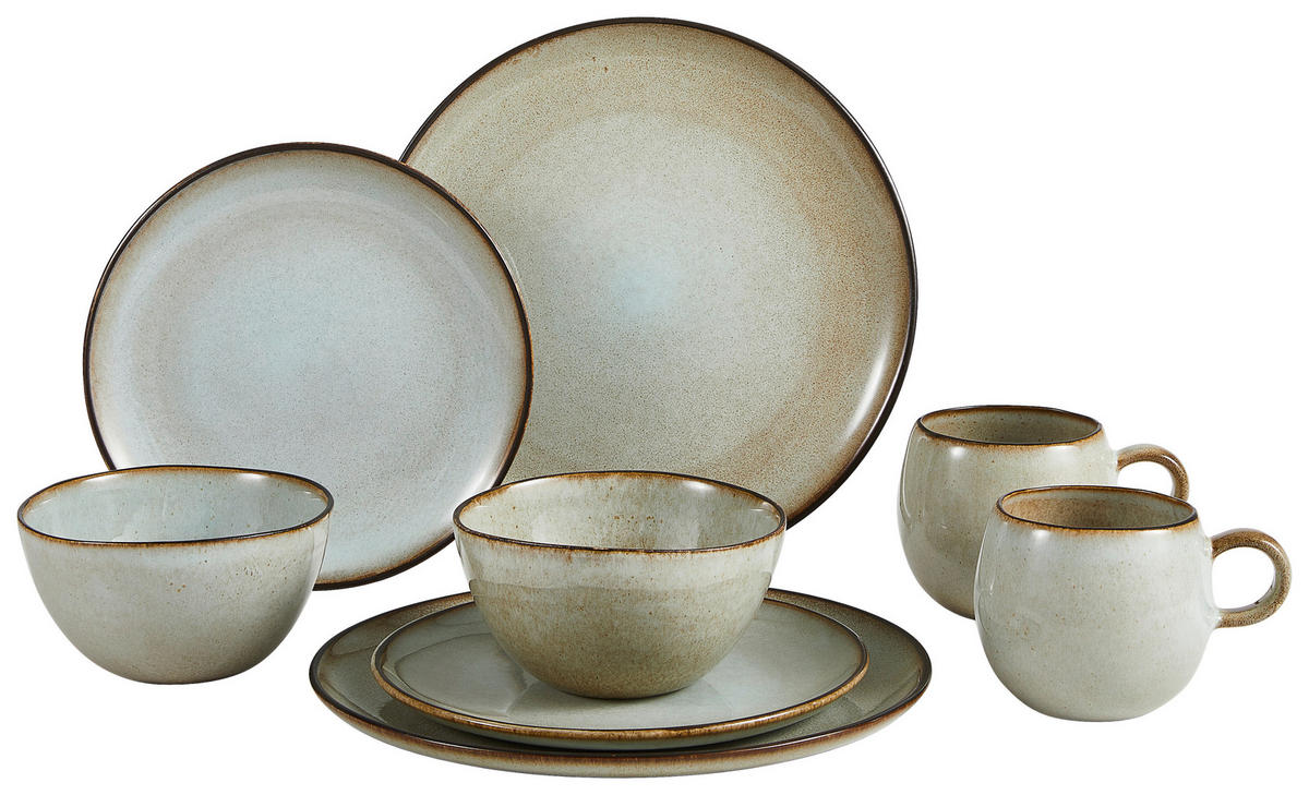 KOMBISERVICE 8-teilig  - Grau, Basics, Keramik - Creatable